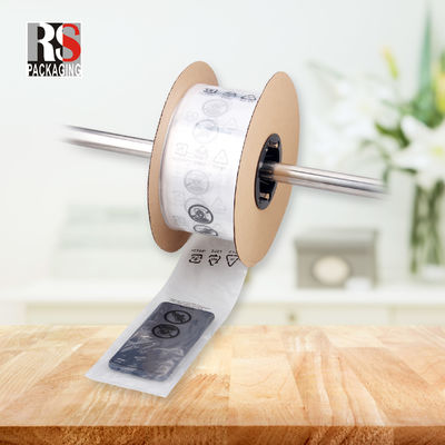 Çizim baskı LDPE Poly Perforated Bags On A Roll Fan Katlanmış Ön Açık Otomatik Çanta