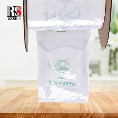 LDPE Açık Plastik Önden Açılmış Poly Çantalar Bir Rulo Yan Gusset Otomatik Çanta Giysi için