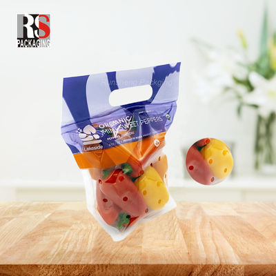 CPP OPP Mikro Perforasyonlu Polietilen Taze Sebzeler İçin Zip Lock Plastik Torba