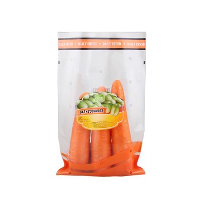 Çizim baskı CPP Taze sebzeler için açık plastik ambalaj torbası özelleştirilmiş