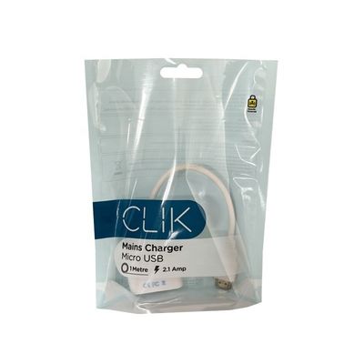 Kablolu Paketleme Açık Stand Up Zipper Bag Nem Kanıtlı USB Kablo Paketleme için