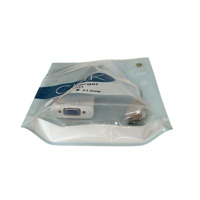 Kablolu Paketleme Açık Stand Up Zipper Bag Nem Kanıtlı USB Kablo Paketleme için