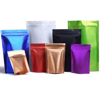 Gıda ambalajı Zip kilitli katlanmış poli çanta buzlu plastik yeniden kilitlenebilir ayağa kalkan poşet çanta