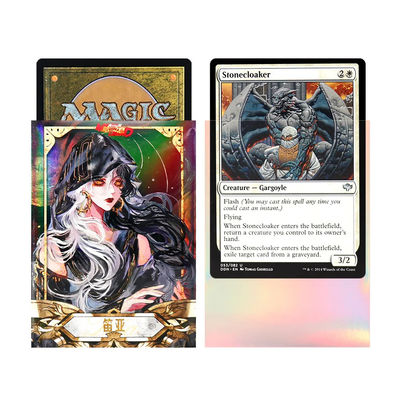 Özel Holografik Sanat Tcg Kart Koltukları Ticaret Kart Oyunu için Koruyucu Koluklar