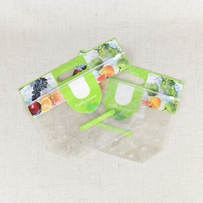 Custom Clear Food Grade Plastic Fresh Produce Packaging Bag Farm Fruit Vegetables CPP Resealable Ziplock Bag