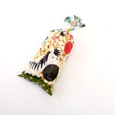 Özel Basılmış Hediye Sargısı Cello Cellophane Parti Bakım Çantaları Favor Açık Şekerli Kurabiye Plastik Poly Goodie Depolama Çantaları