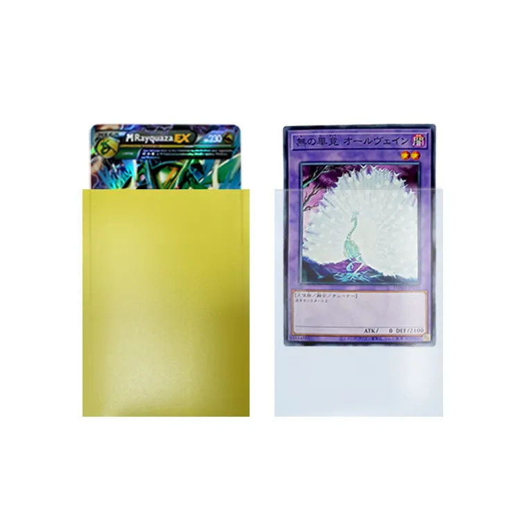 100 Sayılar MTG Boyutu 67*92mm Sarı Mat Ticaret Kartları Fotoğraf Kart Koltuğu