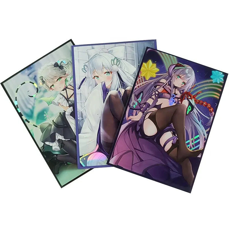 Özel Holo Baskı Sanatı Yugioh MTG TCG Hologram Anime Özel Ticaret Tahta Oyunu Kart Kolları